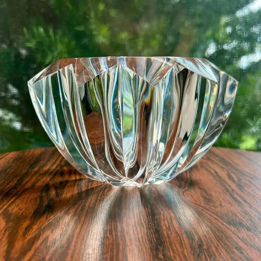 Vintage Judith Kruger Faceted Lucite Bowl – Grainware/Tiara Acrylic Centerpiece